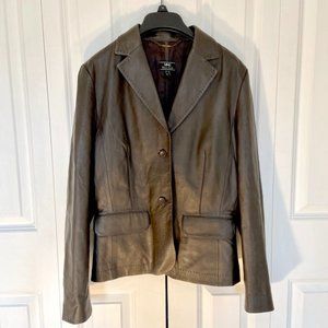 MNG Mango Brown Genuine Leather Jacket
